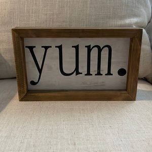 YUM wood sign
